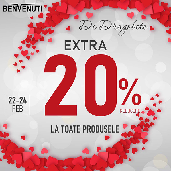 Extra 20% reducere la toate produsele Benvenuti