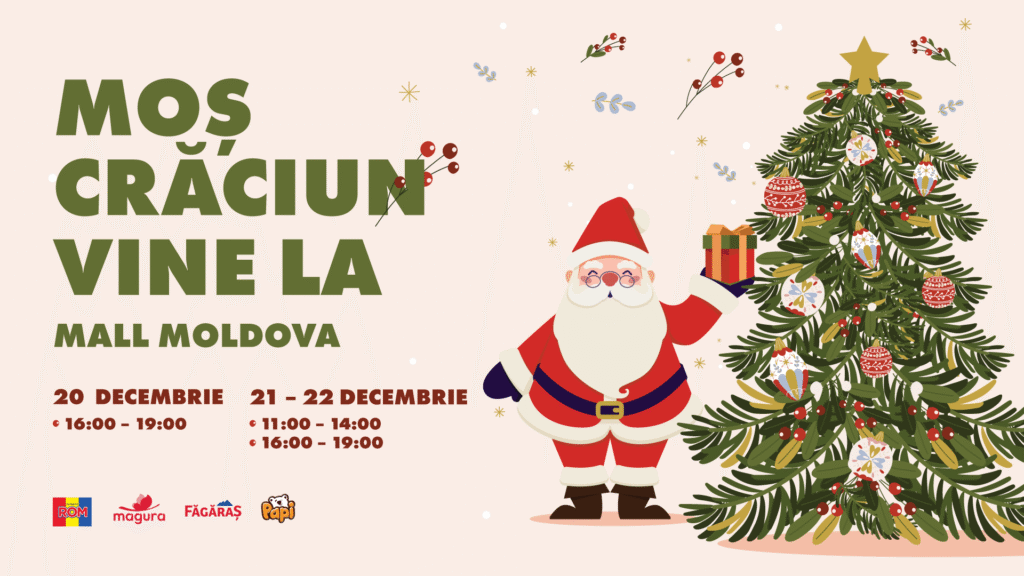 Moș Crăciun vine la Mall Moldova! – 20, 21, 22 decembrie