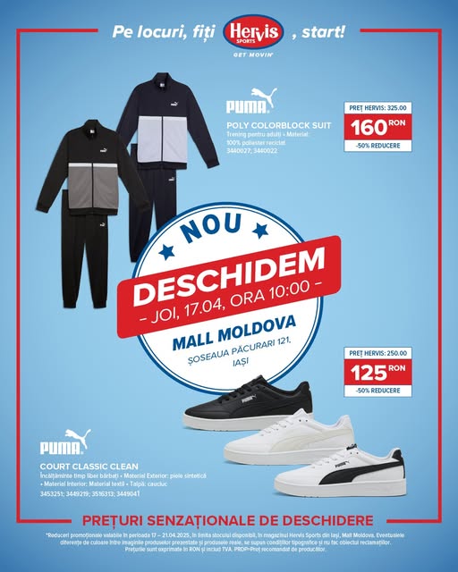 Hervis Sports vine la Mall Moldova!