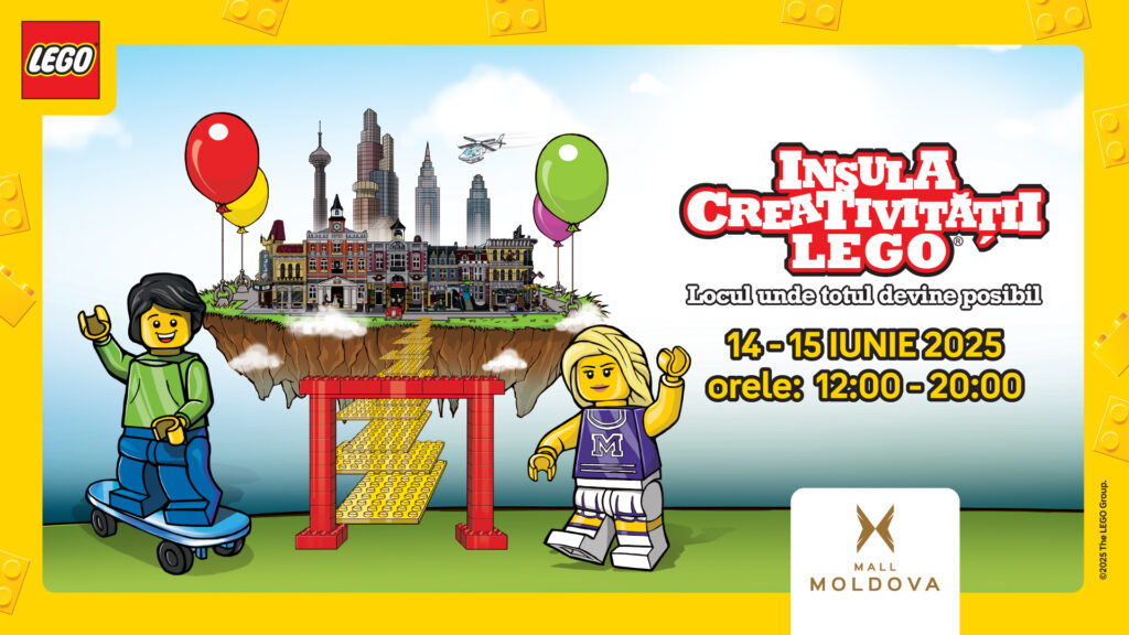 Insula Creativității LEGO te așteaptă la Mall Moldova! – 14 – 15 iunie