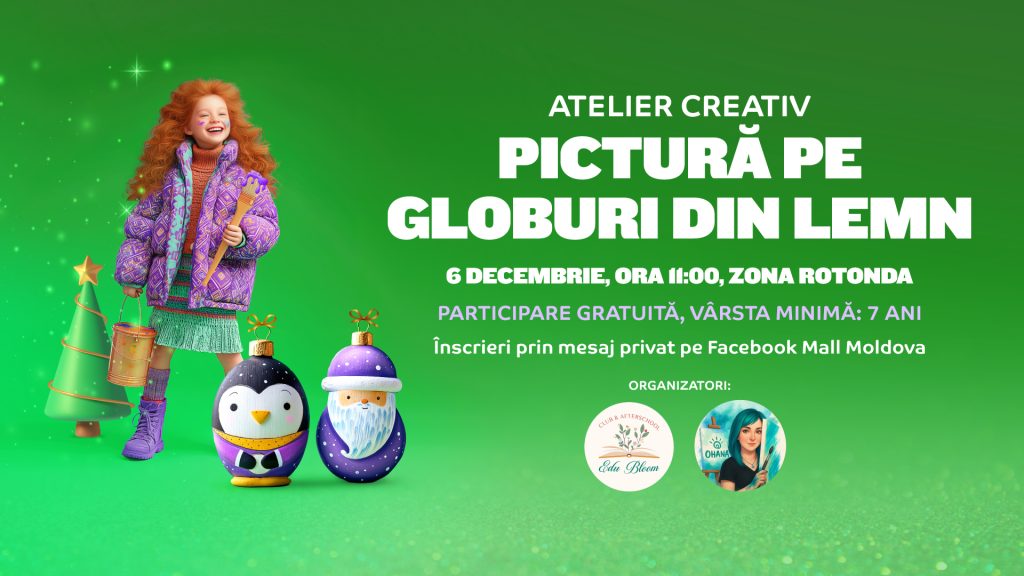 Atelier de pictură pe globuri, la Mall Moldova! – 6 decembrie