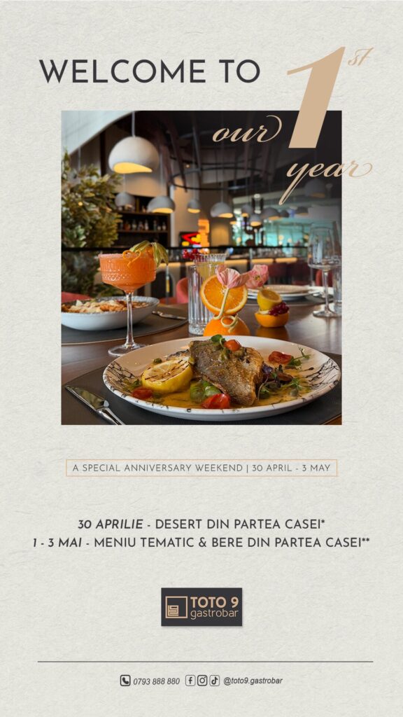 Promoții aniversare la Toto9 Gastrobar!