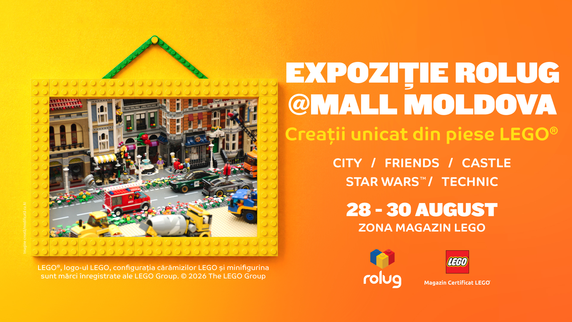 Descoperă magia @LEGO, la Mall Moldova – 28 – 30 august 2026