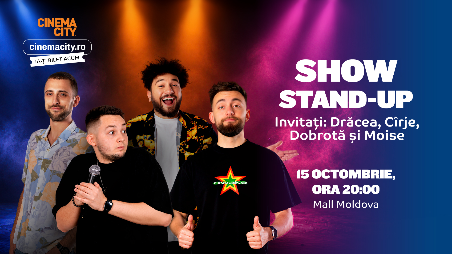 Show de Stand-Up incendiar, la Mall Moldova! – 15 octombrie 2026